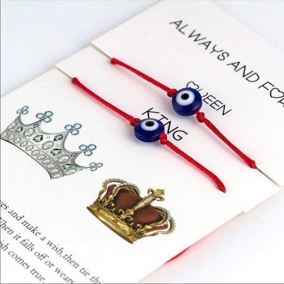 Love Eye Nazar Protection Care Bracelets 2 Red - Picture 3 of 6